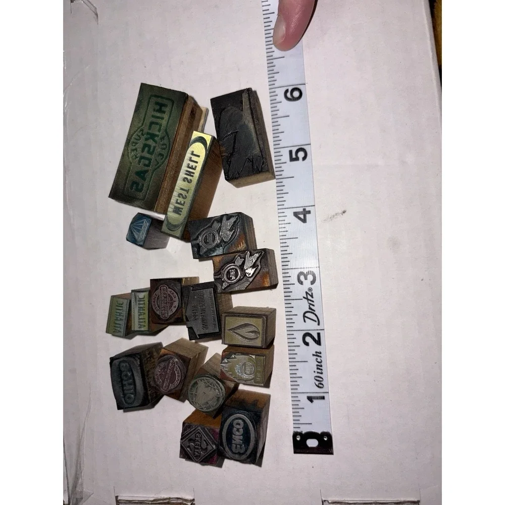 Vtg Lot Printing Letterpress Printer Block Automotive Oil Gas Station Logos Enco